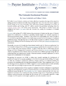 The Colorado Geothermal Frontier